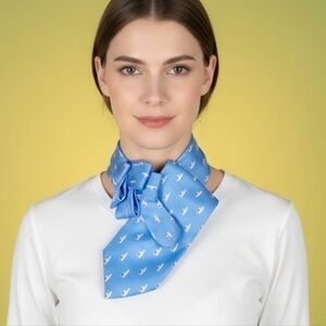 Ogsplosh - Blue Summer Neck Tie Scarf - Women's Tie - Silk Ascot Scarf - NEW